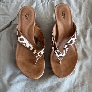 UGG Women's Leopard Print Wedges - Brown